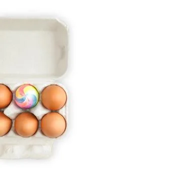 Easter egg in crate Stock Photos