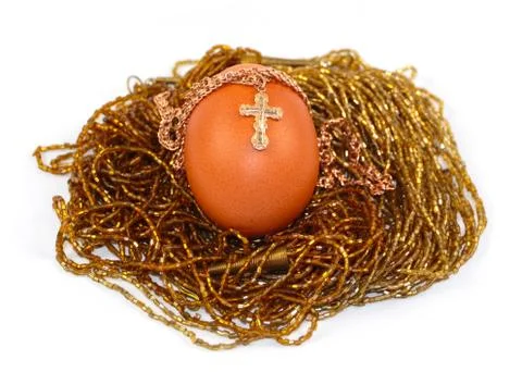 Easter egg with cross Stock Photos