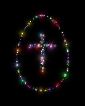 Easter egg cross stars Stock Illustration