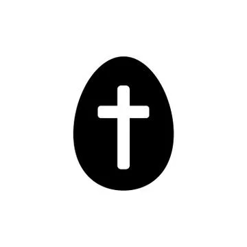Easter egg with a cross vector icon. Easter concept. Sign, solid symbol, icon イラスト素材