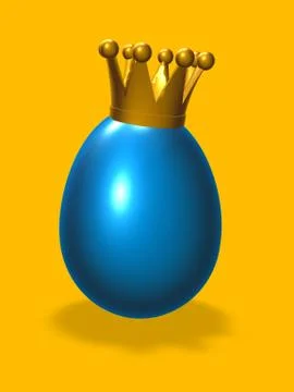 Easter egg with crown - 3d illustration Stock Illustration