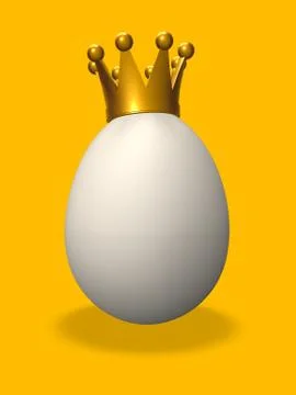 Easter egg with crown - 3d illustration Illustrazione stock