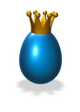 Easter egg with crown - 3d illustration Stock Illustration