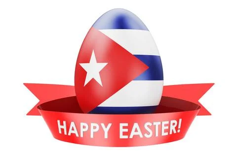 Easter egg with Cuban flag. Happy Easter in Cuba concept, 3D rendering Eas... Stock Photos