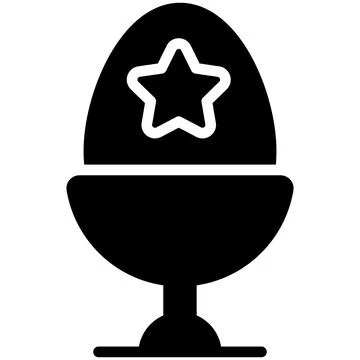 Easter egg in cup holder  Silhouette, Black Glyph icon. Illustrazione stock