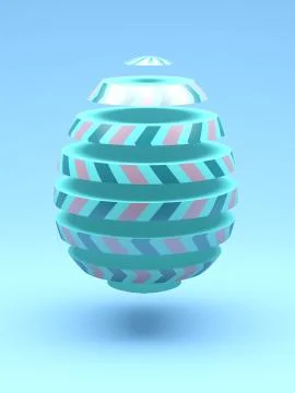 Easter egg cut out shape 3d illustration Stock Illustration