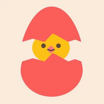 Easter egg with cute chick. For poster, card, scrapbooking, stickers. Eps10.  Stock Illustration