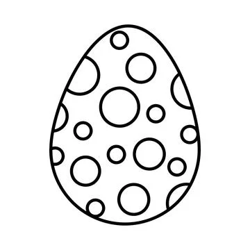 Easter egg. Cute doodle decorative egg. Vector linear illustration. Stock Illustration