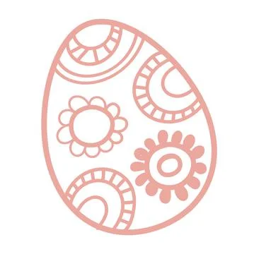 Easter egg cutting card. Pink vector egg vector iilustration Stock Illustration