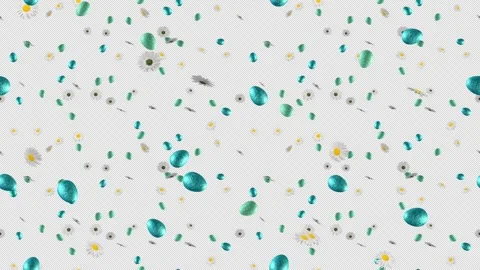 Easter egg daisy loop tile falling with alpha. This 3d animation with an Stock Footage 263699607