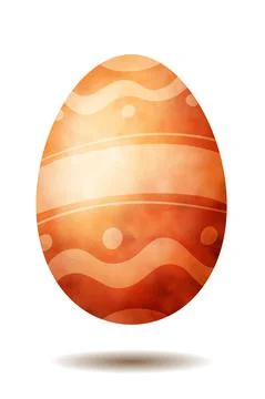 Easter egg decorated with festive patterns, watercolored illustration Stock Illustration