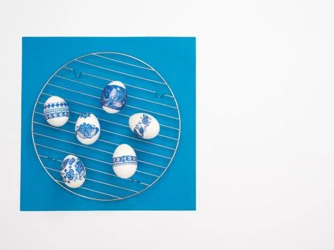 Easter Egg  decorated with technique of decoupage. Stock Photos