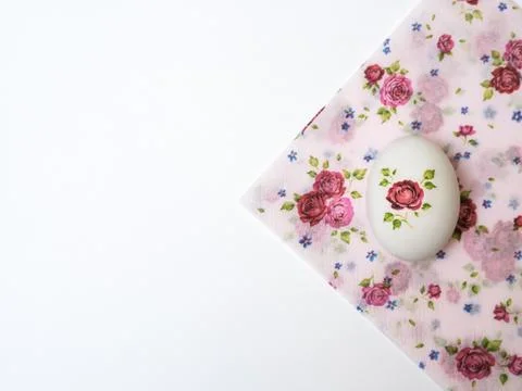 Easter Egg  decorated with technique of decoupage. Stock Photos