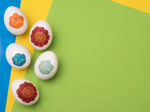 Easter Egg  decorated with technique of decoupage. Stock Photos