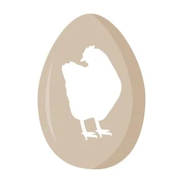 Easter egg decorated with white hen silhouette. Isolated vector illustration for Stock Illustration