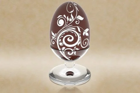 Easter egg decorations on parchment background 스톡 일러스트