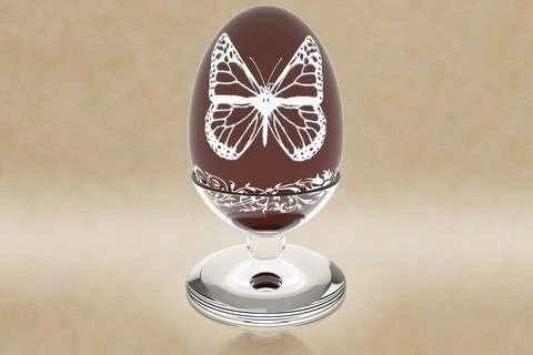 Easter egg decorations on parchment background Ilustração Stock