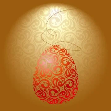 Easter egg design, abstract floral pattern background. Illustrazione stock