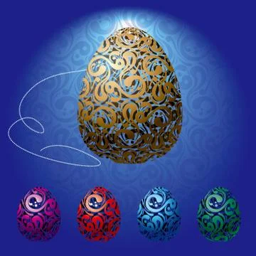 Easter egg design, abstract floral pattern background. Illustrazione stock