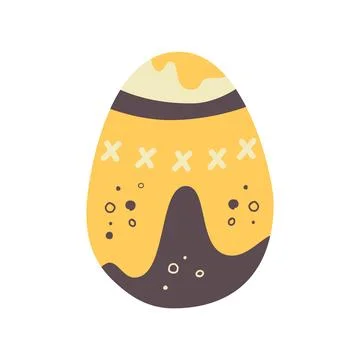 Easter egg design. Easter holiday egg hunt in brown yellow flat style. Art deco Stock Illustration