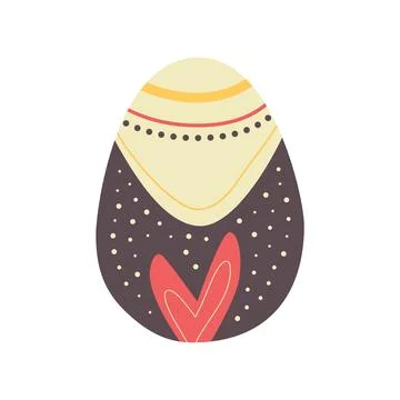 Easter egg design. Easter holiday egg hunt in colorful red flat style with heart Stock Illustration