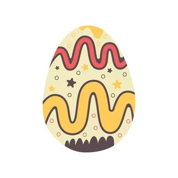 Easter egg design. Easter holiday egg hunt in colorful flat style with ornaments Stock Illustration
