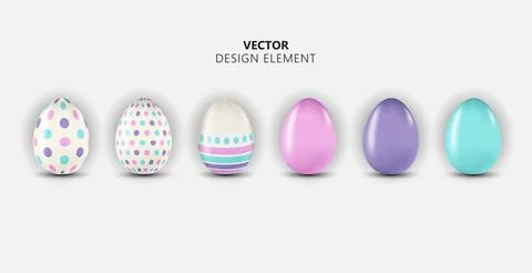 Easter Egg Design Element Collection Set on Light Background. Vector Illustra Stock Illustration