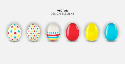 Easter Egg Design Element Collection Set on Light Background. Vector Illustra 스톡 일러스트