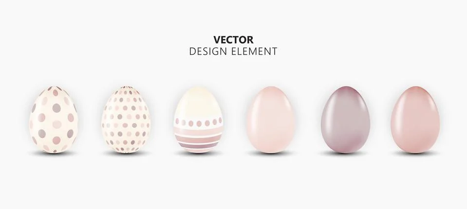Easter Egg Design Element Collection Set on Light Background. Vector Illustra Stock Illustration