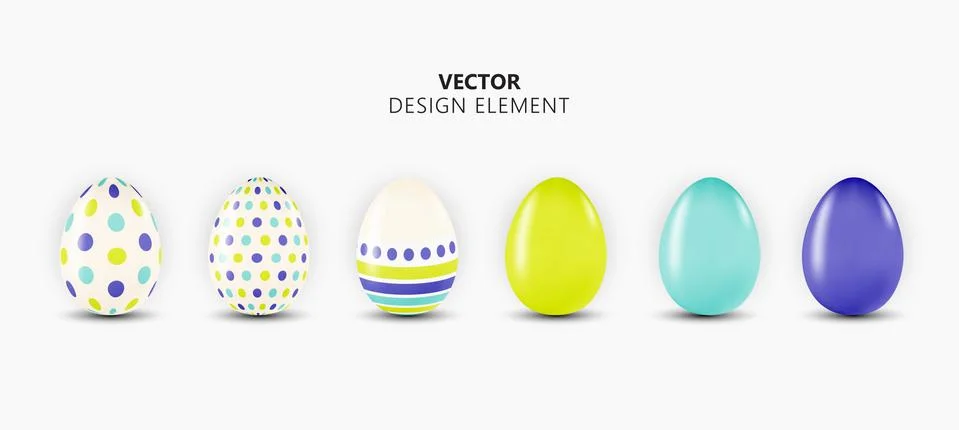 Easter Egg Design Element Collection Set on Light Background. Vector Illustra Stock Illustration