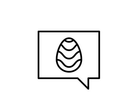 Easter egg dialogue bubble line icon. Happy Easter speech balloon outline sty Stock Illustration