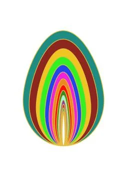 Easter egg of different colors on a white background. Stock Illustration