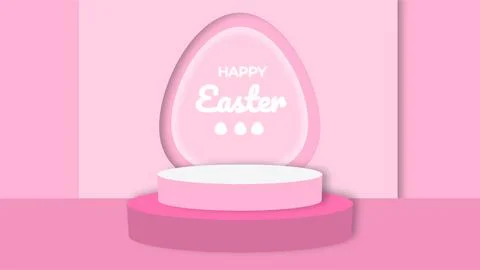 Easter Egg Display with Pink Background and Light Reflection. Stock Illustration