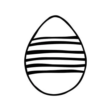 Easter egg doodle illustration isolated on white background. Stock Illustration