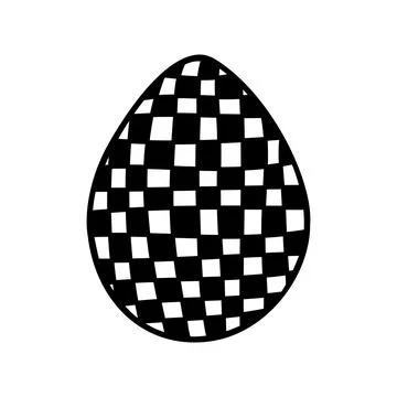 Easter egg doodle illustration isolated on white background. Stock Illustration