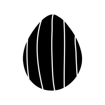 Easter egg doodle illustration isolated on white background. Stock Illustration