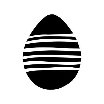 Easter egg doodle illustration isolated on white background. Stock Illustration
