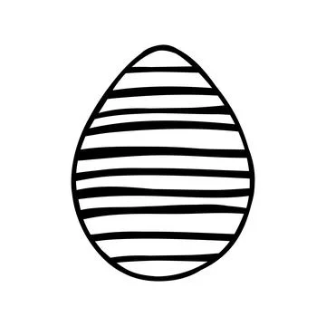 Easter egg doodle illustration isolated on white background. Stock Illustration