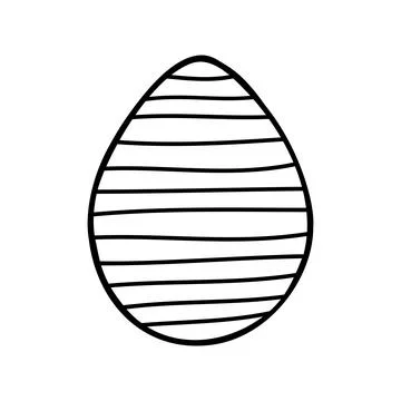 Easter egg doodle illustration isolated on white background. Stock Illustration