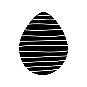 Easter egg doodle illustration isolated on white background. Stock Illustration