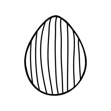 Easter egg doodle illustration isolated on white background. Stock Illustration