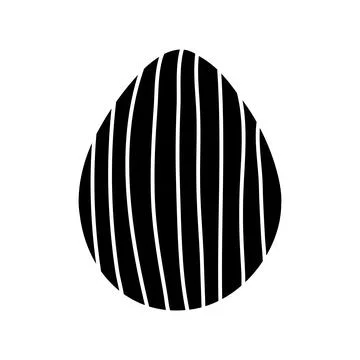 Easter egg doodle illustration isolated on white background. Stock Illustration