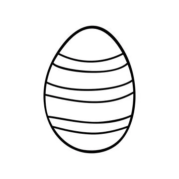 Easter egg doodle illustration isolated on white background. Stock Illustration