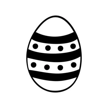Easter egg doodle illustration isolated on white background. Stock Illustration