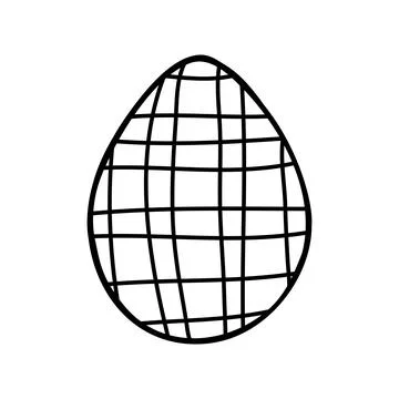Easter egg doodle illustration isolated on white background. Stock Illustration