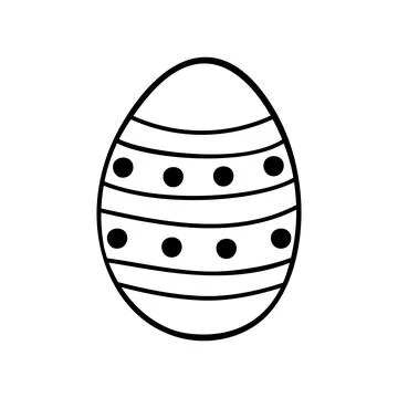 Easter egg doodle illustration isolated on white background. Stock Illustration