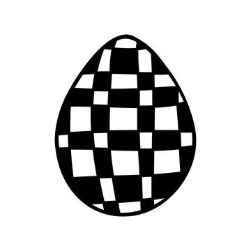 Easter egg doodle illustration isolated on white background. Stock Illustration