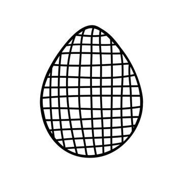 Easter egg doodle illustration isolated on white background. Stock Illustration