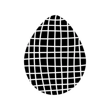 Easter egg doodle illustration isolated on white background. Stock Illustration