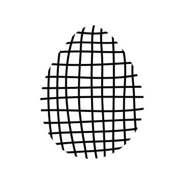 Easter egg doodle illustration isolated on white background. Stock Illustration